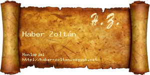 Haber Zoltán névjegykártya